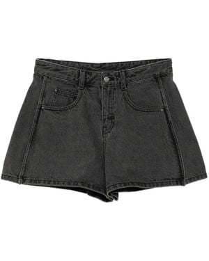 JNBY High-Waisted Denim Shorts - Black