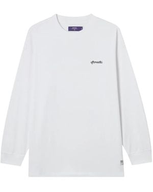 AFTERMATHS Mountain-Graphic Long-Sleeve T-Shirt - White