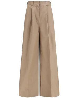 Balenciaga High-Waisted Flared Pants - Natural