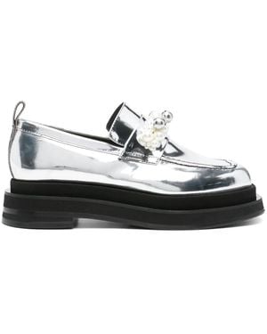 Simone Rocha Heart Toe Platform Loafers - White