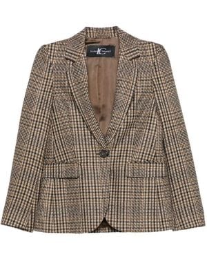 Luisa Cerano Blazer Monopetto A Quadri - Marrone