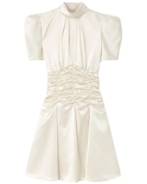 Violante Nessi Balthus Ruched Short-Sleeve Mini Dress - White