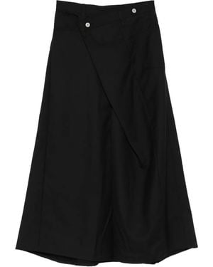 Junya Watanabe Paneled Wool-Blend Skirt - Black