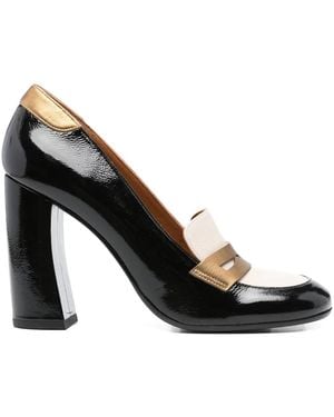 Chie Mihara 100Mm Block-Heel Loafer Pumps - Black
