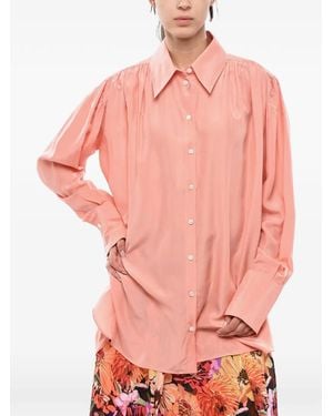 Stella McCartney Leona Gathered-Shoulder Shirt - Pink