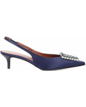 Roberto Festa Zapatos De Tacón Futura Con Detalles De Cristales Y Tira Trasera - Azul