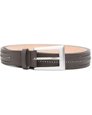 Peserico Studded Leather Belt - White