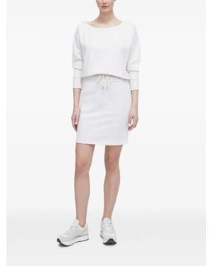 DKNY Drawstring Long-Sleeve Mini Dress - White