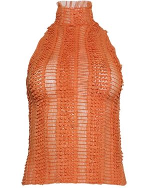 Roberta Einer Ruffled Turtleneck Top - Orange