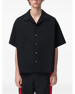 Loewe Double L Embroidery Slim-Fit Shirt - Black