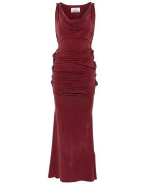 Vivienne Westwood Maxikleid mit Schalkragen - Rot