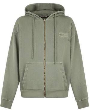 Roberto Cavalli Hoodie Zippé À Motif Peau De Serpent - Vert
