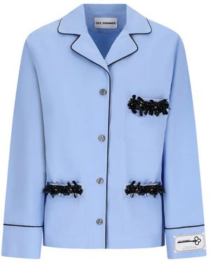Des Phemmes Verziertes Hemd - Blau