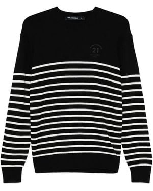 Karl Lagerfeld Striped Sweater - Black