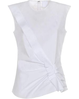 Mantu Gathered Ruffled Top - White