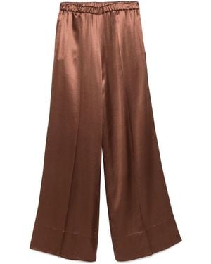 THE NINA STUDIO Pantalones palazzo de satén - Marrón