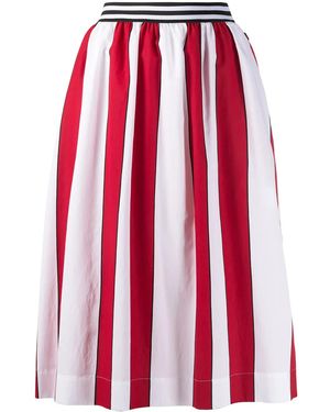 Woolrich Striped Pleated Skirt - Red