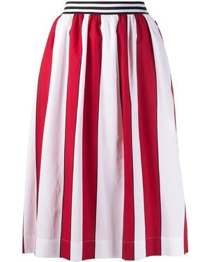 Woolrich Striped Pleated Skirt - Red