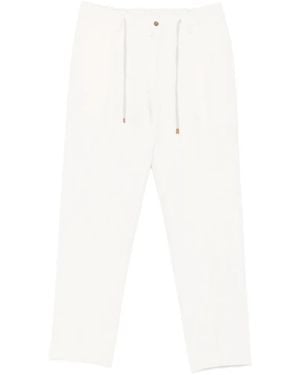 Arte' Pantalon Plissé À Lien De Resserrage - White