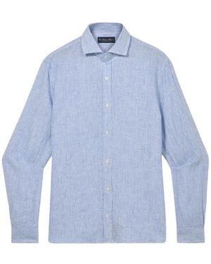 Brooks Brothers Striped Spread-Collar Shirt - Blue