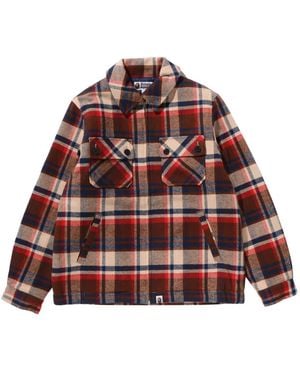 A Bathing Ape Veste À Carreaux - Rouge