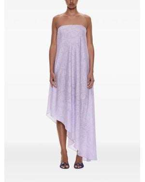 Christopher Esber Light Leak Jacquard Strapless Dress - Purple