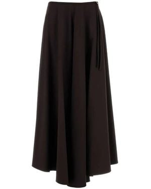 Agnona Asymmetric Maxi Skirt - Black