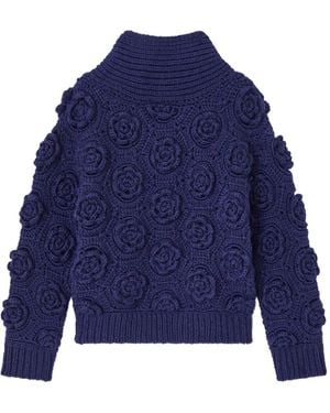 Ganni Trui Met Gehaakt Detail - Blauw