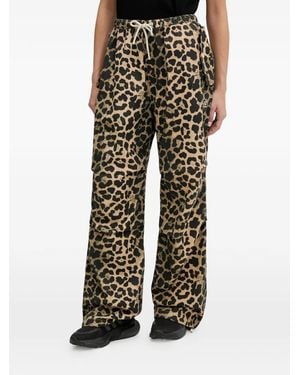 P.E Nation Discovery Leopard-Print Pants - Black