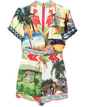 Alice + Olivia Island Dreams Leighton Pyjama Romper - Green