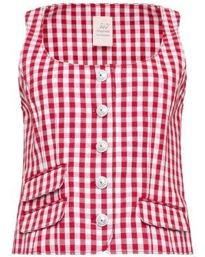 Cinq À Sept Lovina Gingham Top - Red