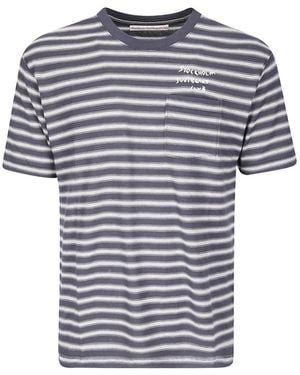 Stockholm Surfboard Club Franz Striped Pocket T-Shirt - Blue