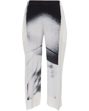 Issey Miyake Shadow Study Printed Pleated Pants - Grey