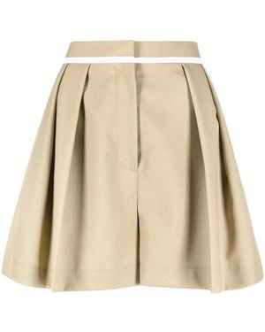 Stella McCartney High-Waist Pleat-Detail Tailored Shorts - Multicolour