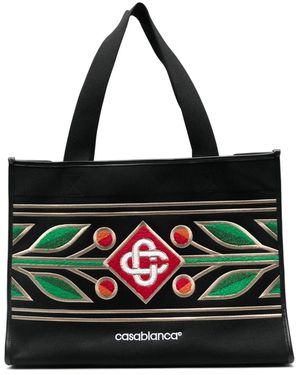 CASABLANCA Borsa Tote Con Ricamo - Nero