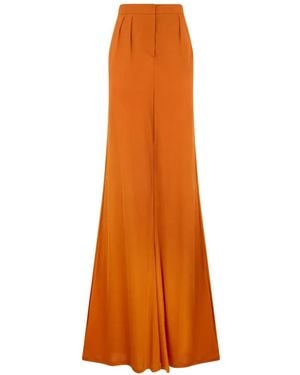 Alberta Ferretti High-Waisted Flared Maxi Skirt - Orange