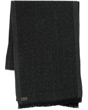 Canali Fringed Scarf - Black