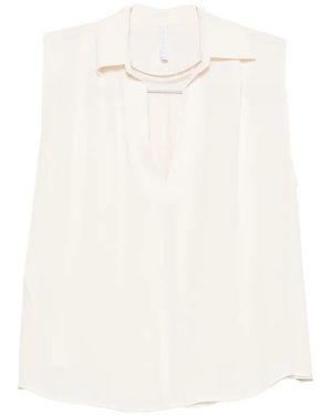 Imperial Sleeveless V-Neck Top - White