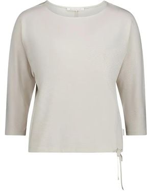 BETTY&CO Ribbed-Knit Drawstring T-Shirt - White