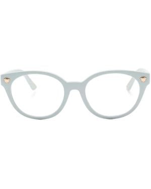 Versace Occhiali Ovali Con Decorazione Medusa - Bianco