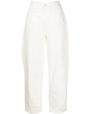 Maison Kitsuné Cropped Straight-Leg Jeans - White