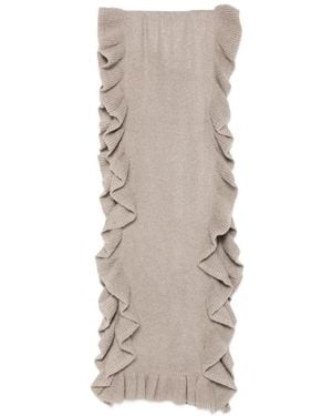 Twinset Ruffle-Trim Knitted Scarf - Natural