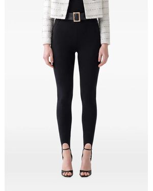 Self-Portrait Knit Stirrup Leggings - Bleu