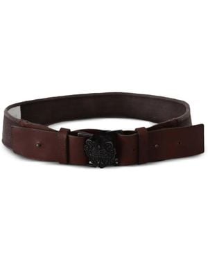 Ermanno Scervino Logo-Buckle Leather-Trim Belt - White