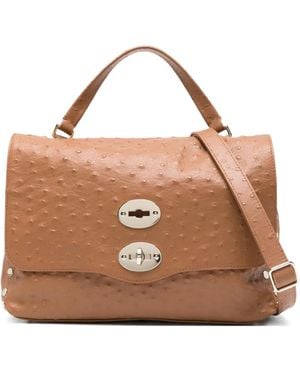 Zanellato Bolso Shopper Con Asa En El Tope Y Apliques - Marrón