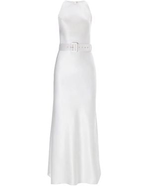 Il Volo Erika Belted Halterneck Dress - White