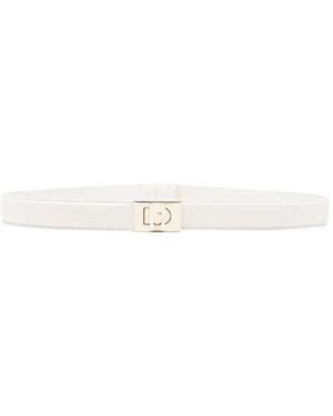 Furla Logo-Buckle Belt - White