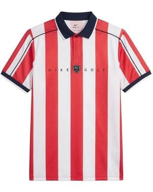 Nike Fairway Striped Short-Sleeve Polo Shirt - Red