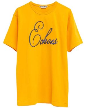 JW Anderson Embroidered-Logo T-Shirt - Yellow