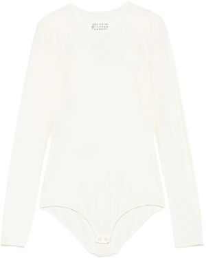 Maison Margiela Body Met Ronde Hals En Lange Mouwen - Wit